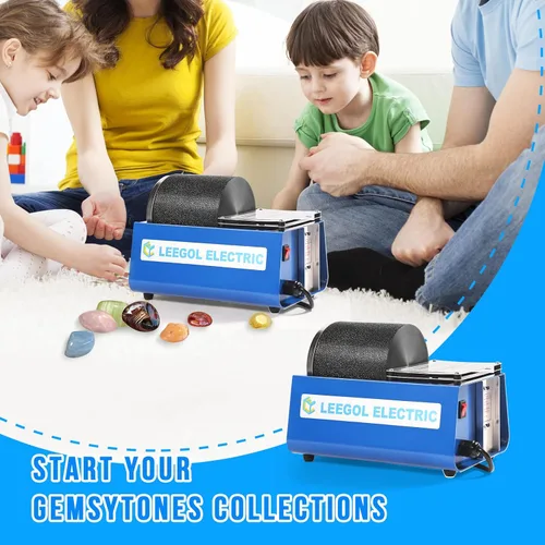 Vista 7 de Máquina de pulido de rocas eléctrica Leegol - Pulidor de rocas de tambor único de 3LB (barril único)