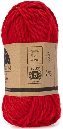 Vista 3 de (3 madejas pequeñas y hermosas) Mezcla de hilo de alpaca Umayo [165 yardas en total] Rojo, #5 voluminoso