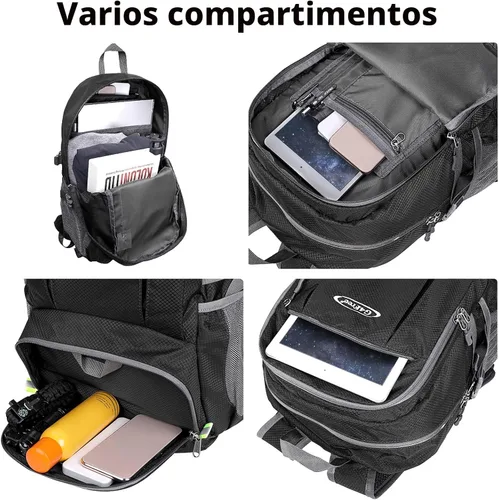 Vista 3 de G4Free Mochila de senderismo plegable ligera 40L, mochila de día de viaje impermeable