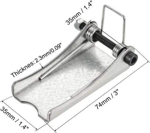 Vista 2 de PATIKIL Ganchos de repuesto de 3 pulgadas, enganche receptor de remolque de metal para remolque de gancho de horquilla, plateado