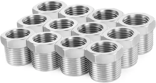 Vista 16 de ChillWaves Montaje de tubería de acero inoxidable 304, buje hexagonal reductor de 1 pulgada NPT macho x adaptador de rosca hembra NPT de 1/2 pulgada