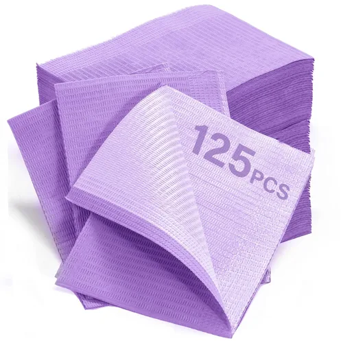 Vista 12 de LA MIERE 100P Baberos Dentales Desechables Rosa de 13 x 18 pulgadas - Hoja de Babero para Tatuajes Impermeable de 3 Capas, Cubierta de Bandeja