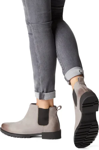 Vista 6 de SOREL Botas Chelsea Emelie II para mujer, botas de lluvia de cuero impermeables