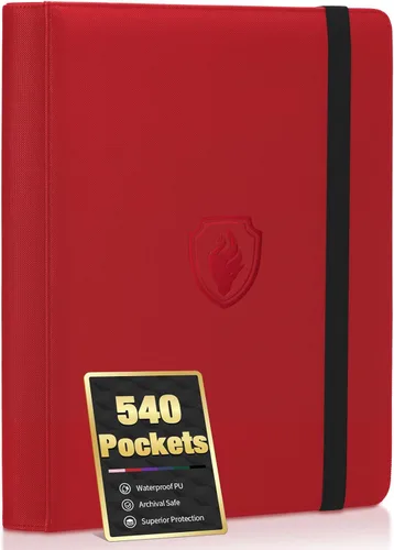 Vista 15 de Carpeta de tarjetas prémium con 9 bolsillos para 360 tarjetas, carpeta de tarjetas coleccionables de poliuretano resistente, álbum de colección