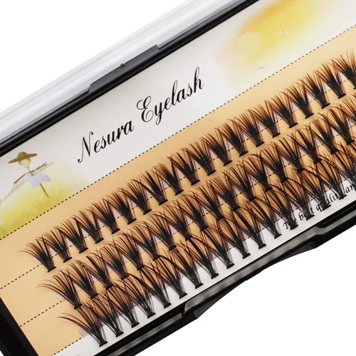 Vista 11 de BODERMINCER 60 pestañas postizas negras hechas a mano, 10D, largas, naturales, pestañas individuales, extensión de pestañas postizas, maquillaje