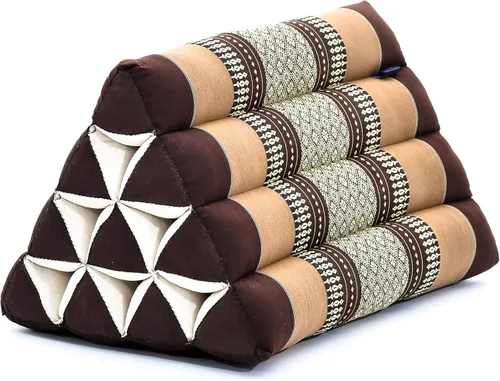 Vista 17 de Leewadee Cojín Thai Triangle – Cómodo respaldo para TV o lectura, almohada de cuña – Relleno natural ecológico Kapok 20 x 13 x 13 pulgadas, negro