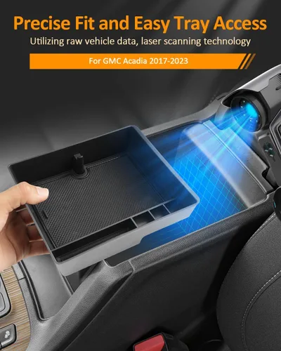Vista 2 de CDEFG Bandeja organizadora de consola central para accesorios GMC Acadia 2017-2023 (SLE/SLT/ AT4/Denali) para Acadia 2023 2022 2021 2020 2019-2017