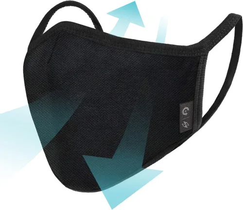 Vista 10 de Paquete de 2 fundas de tela unisex lavables y reutilizables, 100% algodón, 3 capas, color negro al aire libre