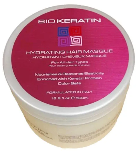 Vista 2 de Bio Keratin - Mascarilla Hidratante para el Cabello 16.9 Fl.Oz (16.9 fl oz). Nutre y restaura la elasticidad del cabello.