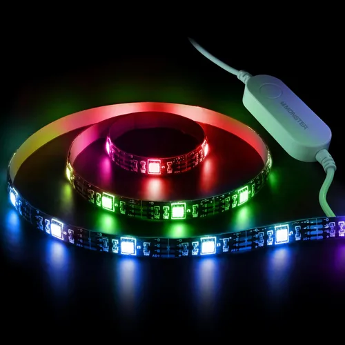 Vista 4 de XTREME Paquete de 2 luces LED multicolor Monster de 6.5 pies, aplicación inteligente, ajustes personalizables, fácil montaje