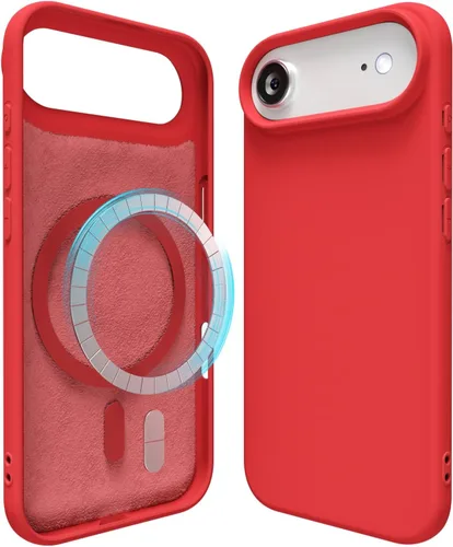 Vista 165 de oakxco Funda de silicona para iPhone 12 Pro Max, magnética, compatible con carga inalámbrica Magsafe, cubierta protectora de goma suave y delgada