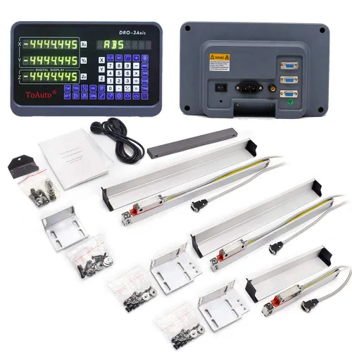 Vista 10 de DRO - Pantalla de lectura digital de 3 ejes+3 piezas de escala lineal de vidrio para máquina de torno de molino CNC (150+200+300)