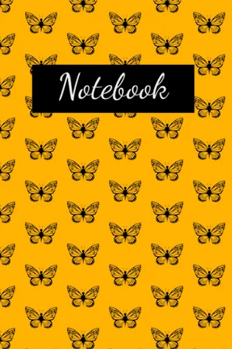 Yellow Butterfly Notebook 6 x 9 50 pages notebook