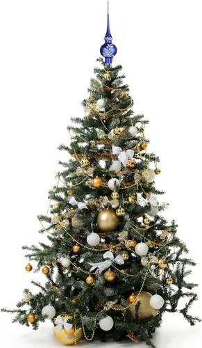 Vista 4 de Decoración para árbol de Navidad de cristal de noche de Navidad azul