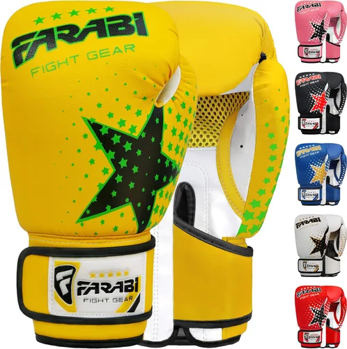 Vista 11 de Farabi - Guantes de boxeo para niños, para Muay Thai, Kick Boxing, entrenamiento, MMA, saco de boxeo