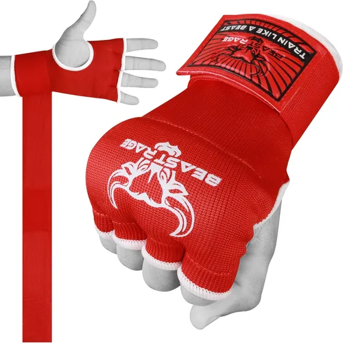 Vista 8 de BEAST RAGE Guantes interiores con vendas para manos, envoltura rápida, soporte largo de 36" en la muñeca, vendas para MMA, Muay Thai, entrenamiento