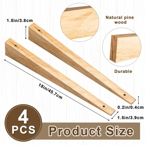 Vista 2 de Kigley 4 piezas de cuñas de madera para carretilla para remolque, vagón, hogar, jardín, patio, garaje