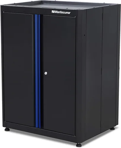 Sistema de almacenamiento de herramientas de garaje Montezuma - Gabinete base apilable con bloqueo de 2 puertas de 30.5 x 24 pulgadas con pestillos