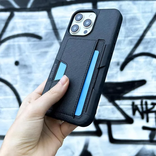 Vista 8 de Smartish Funda tipo cartera para iPhone 15 Pro Max Wallet Slayer Vol. 2 delgadaprotectora tarjetero con función atril probada contra caídas