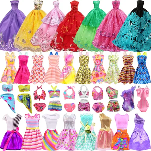 Vista 7 de Ecore Fun Armario de Guardarropa de Muñeca de Moda para Almacenamiento de Ropa y Accesorios de Muñecas - Lote de 102 Artículos que Incluyen Ropa