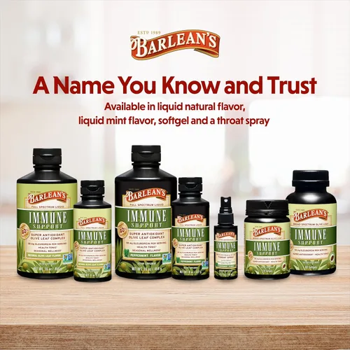 Vista 6 de Barlean's Olive Leaf Complex - Spray para la garganta, suplemento de apoyo inmunológico con menta, limón y salvia para aliviar la picazón