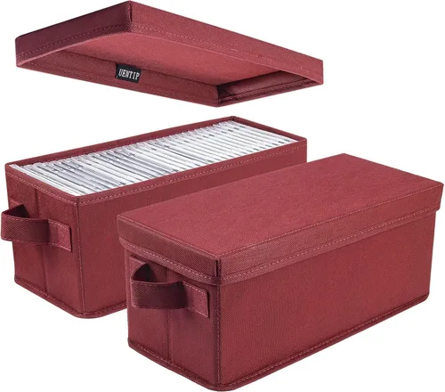 Vista 13 de UENTIP Cajas de almacenamiento para CD, paquete de 2 cajas de almacenamiento para DVD y CD con capacidad para 30 CD en estuches jewel completos, 60