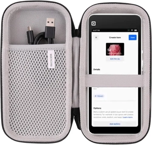 Vista 9 de WAIYUCN Estuche de transporte duro compatible con Square Handheld - Estuche portátil para máquina de tarjetas de crédito POS (negro)