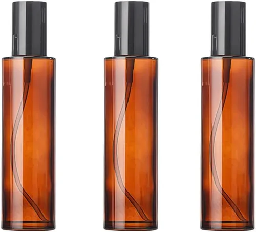 Vista 5 de 3 botellas de bomba de vidrio ámbar de 2.0 fl oz y 2 onzas – crema de viaje, loción, mini dispensador de jabón, botella cosmética, recipiente