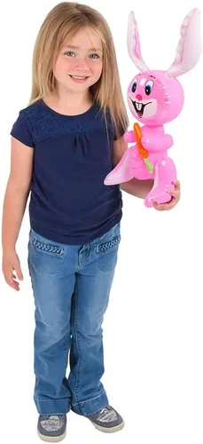 Vista 4 de ArtCreativity Conejito de Pascua inflable de 23 pulgadas con inflables de zanahoria, juego de 4 conejitos inflables, suministros de búsqueda