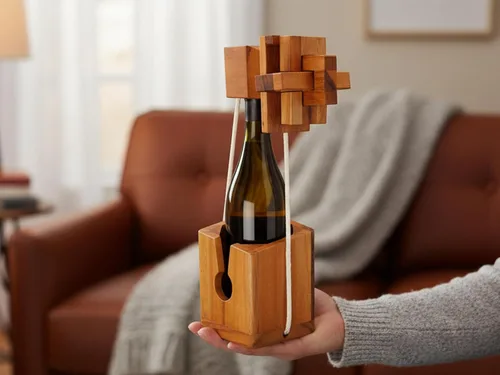 Vista 3 de BSIRI Piensa para el rompecabezas de botellas desafiante juego para el cerebro y soporte funcional Ideal para amantes de botellas y divertidos