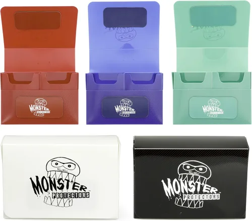 Vista 7 de Monster Caja de almacenamiento magnética de doble cubierta, 5 unidades con 2 fundas extraíbles para cubierta, cada una con capacidad para 150 TCG
