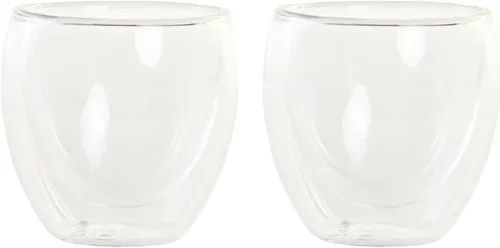 Juego de 2 vasos de cristal 6,7 x 6,7 x 6,4 3.4 fl oz doble cara