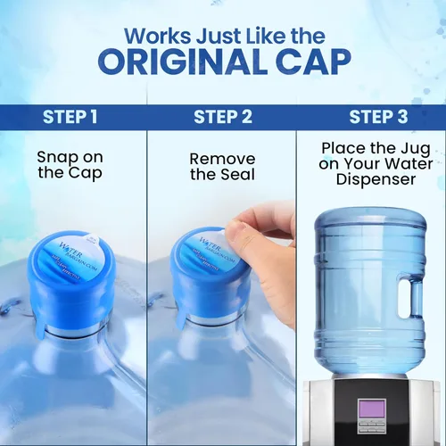 Vista 5 de [Paquete de 10] Tapas para botellas de agua de 3 y 5 galones, a prueba de derrames, de 5 galones, se adapta a jarras de agua de 2, 3, 5, 6 galones