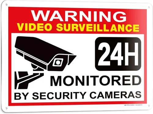 Vista 13 de iSYFIX Señal de advertencia de videovigilancia – 1 paquete de 7 x 6 pulgadas – 100% libre de óxido de aluminio .040, laminado para máxima