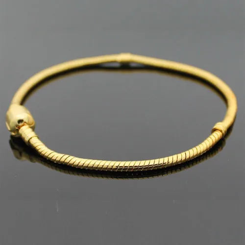RUBYCA 10pcs 6.3" Color Oro Broche Europeo Serpiente Cadena Charm Pulsera Fit Charm Beads DIY