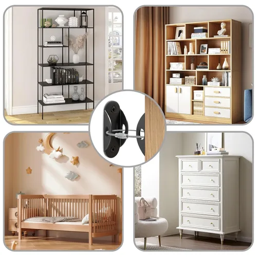 Vista 7 de Utook Anclajes de muebles a prueba de bebés, anclaje de muebles antipunta que asegura 420 libras de tensión de 420 libras, resistente a terremotos