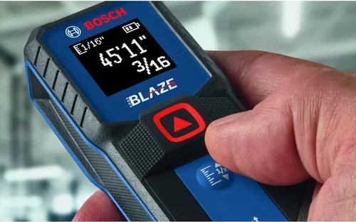 Vista 11 de Bosch GLM100-23 Blaze - Medidor láser de distancia de 100 pies, incluye 2 pilas AA