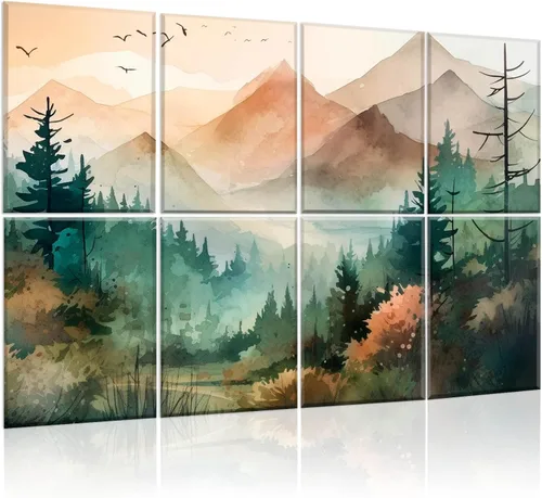 Vista 10 de KIOSSUT Paquete de 8 paneles acústicos artísticos, paneles de pared insonorizados, paneles decorativos de amortiguación de sonido, paneles