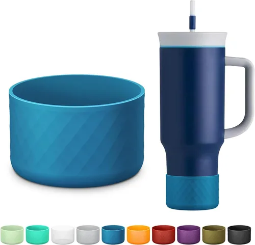 Vista 9 de Manga de silicona para el vaso Owala de 40 oz con asa, funda protectora antideslizante para accesorios de vasos térmicos de acero inoxidable