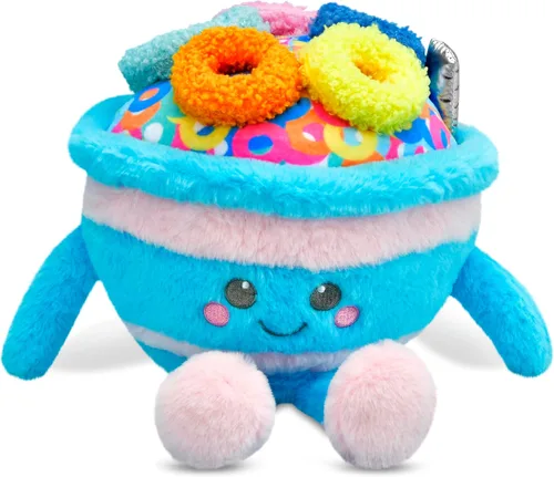Vista 4 de iscream Juega con tu comida Kawaii Canela Bun bordado acento 8" x 9" almohada peluda