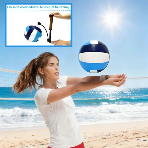 Vista 3 de Official Size 5 Volleyball Balls, Waterproof Soft Bulk Recreational Volley Balls with Pump and Net Bag for Beach Pool Sand Training for Beginner