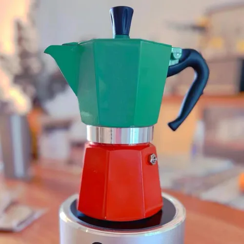 Vista 9 de Cafetera Moka Pot - Cafetera italiana de 6 tazas/10 onzas, cafetera espresso para estufa de gas o cerámica eléctrica, para camping, manual de café