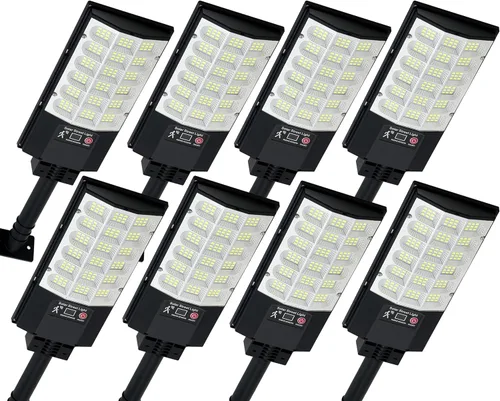 Vista 8 de Farolas solares para exteriores, luces solares impermeables con sensor de movimiento con control remoto, 6500 K del anochecer al amanecer, luz