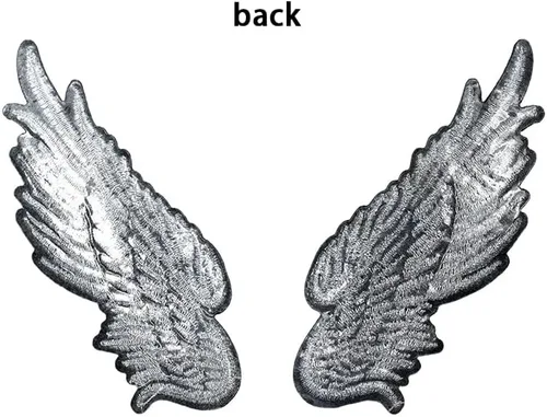 Vista 4 de 1 par de alas de plumas bordadas caliente derretimiento parche bolsa ropa sombrero hierro en parche de costura a mano