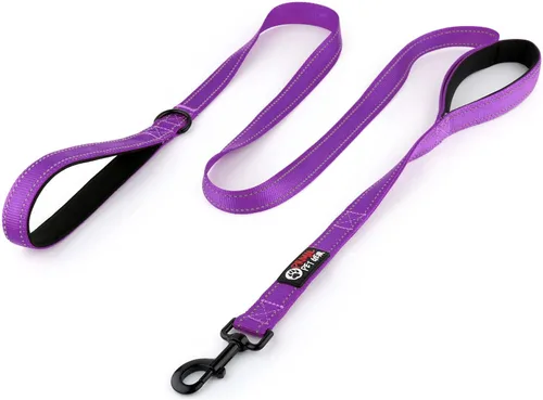 Vista 9 de Correa de perro de 6 pies con asa acolchada de tráfico, resistente, doble asa para un mayor control de capacitación en seguridad, perfecto para Negro
