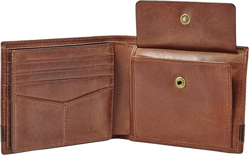 Vista 3 de Fossil Mens Leather Bifold Wallet with Coin Pocket