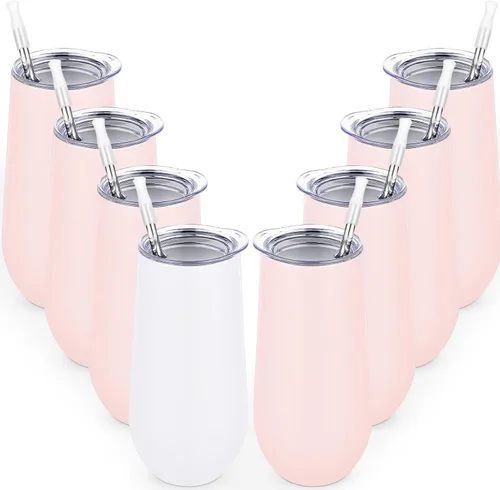 Vista 27 de Lifecapido Paquete de 6 Vasos de Champán Sin Tallo, 355ml Copas de Champán Aisladas, Vaso de Champán de Acero Inoxidable Sin Tallo, Vaso de Champán