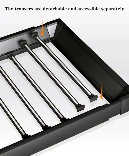 Vista 6 de Perchero extraíble para pantalones extensible, perchero extensible para pantalones, perchero para ropa de armario, organizador de armario para Negro