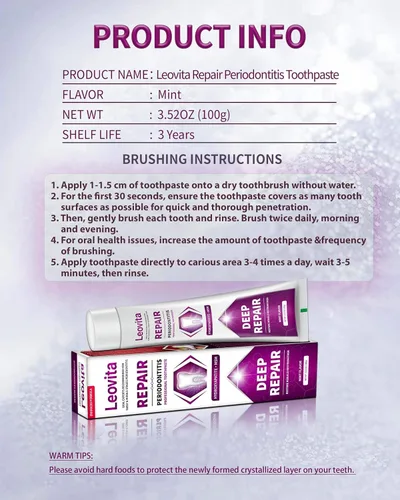 Vista 6 de Pasta de Dientes para Tratamiento de Gingivitis, Removedor de Placa para Tratamiento de Enfermedad de las Encías, Tratamiento de Periodontitis