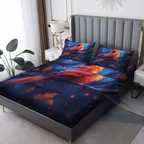 Cardinal Sheets - Juego de sábanas tamaño individual, sábanas de microfibra suave con bolsillo profundo, sábanas y fundas de almohada estampadas sin